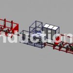 Complete line for induction heat treatment of pipes, tubes and bars